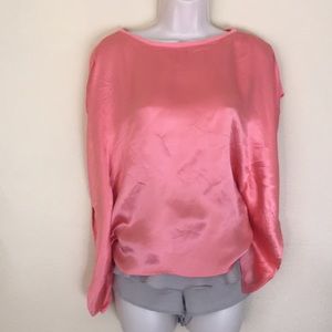 Catherine Malandrino XS Salmon Pink Silk top